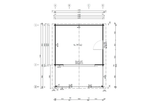 Gartenhaus 15m² | 44mm | 5x4m