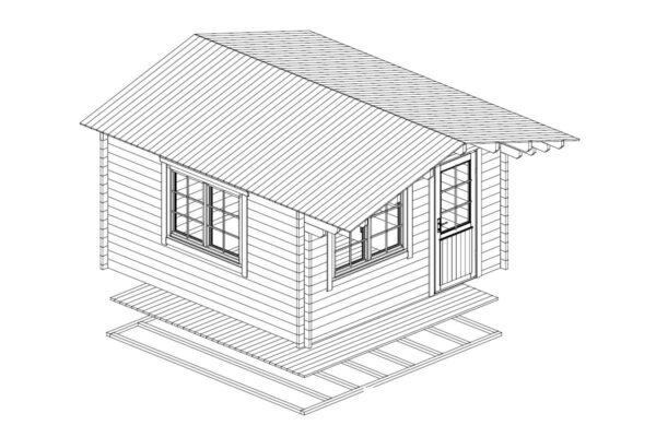 Gartenhaus “Marcus A” 14,5m² | 44mm | 4x4m | G0081 Gartenhaus 14,5m² | 44mm | 4x4m