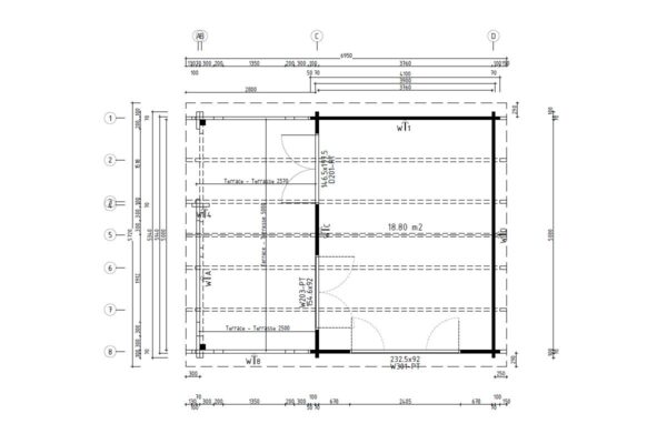 Gartenhaus 19m² | 70mm | 5x7m