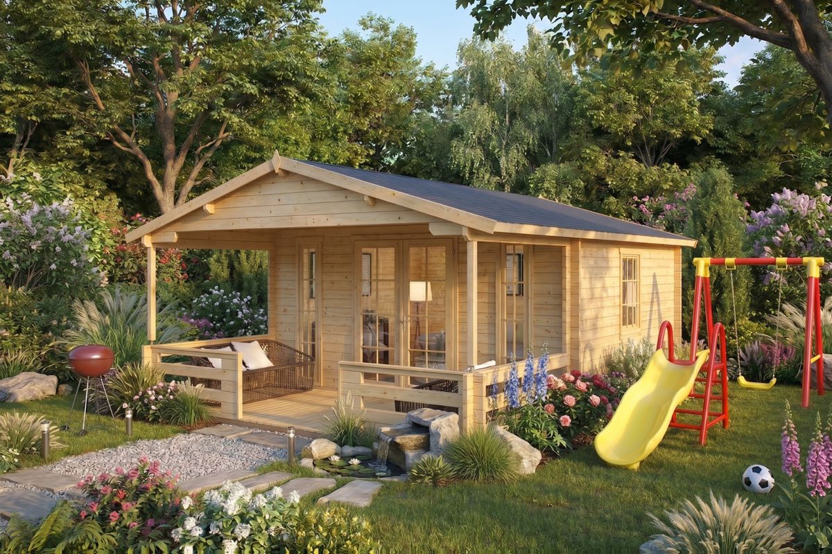 Gartenhaus “Henry” 15m² | 44mm | 5x4m | G0103 Gartenhaus 15m² | 44mm | 5x4m