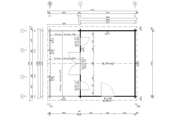 Gartenhaus “Henry” 15m² | 44mm | 5x4m | G0103 Gartenhaus 15m² | 44mm | 5x4m