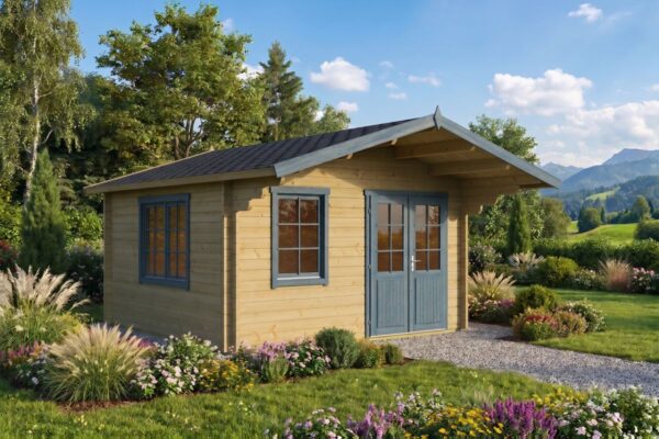 Gartenhaus 14,5m² | 44mm | 4x4m (bemalt)