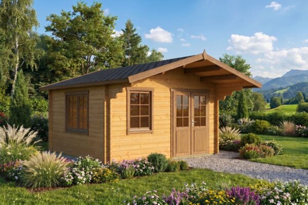 Gartenhaus 14,5m² | 44mm | 4x4m (bemalt)