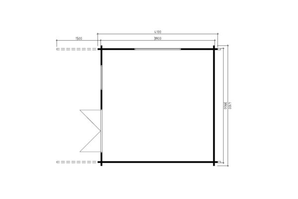 Gartenhaus 14,5m² | 44mm | 4x4m