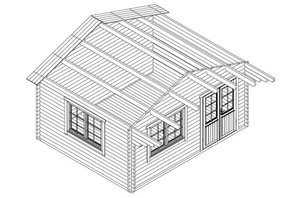 Gartenhaus “Karmen” 18m² | 58mm | 5x4m | G0085 Gartenhaus 18m² | 58mm | 5x4m