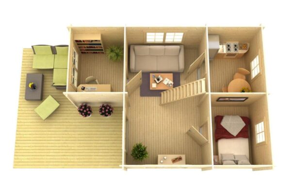 Ferienhaus “Copenhagen” 31m² | 58mm | 5x7m | G0025 Ferienhaus “Copenhagen” 31m² | 58mm | 5x7m | G0025