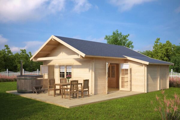 Ferienhaus mit Schlafboden 56m² | 70mm | 7x7m