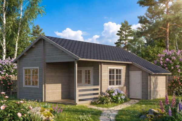 Ferienhaus “Helsinki” 35m² | 58mm | 7x8m | G0089 Ferienhaus 35m² | 58mm | 7x8m (bemalt)