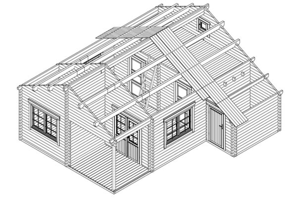 Ferienhaus “Helsinki” 35m² | 58mm | 7x8m | G0089 Ferienhaus 35m² | 58mm | 7x8m