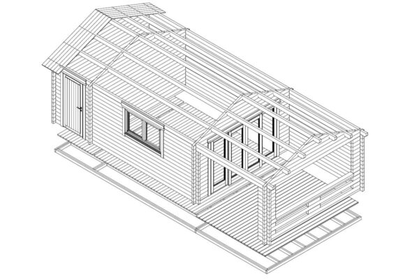 Summer house with side shed "Heinz" | 9 x 4 m | G0102