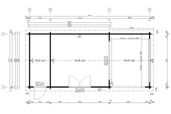 Sommerhaus 22m² | 70mm | 9x4m