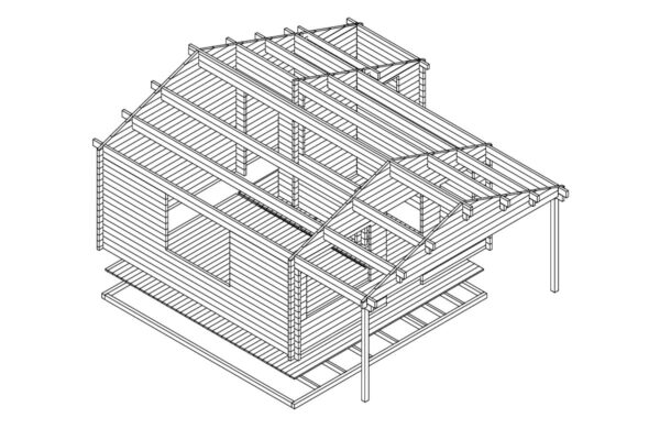 Holzhaus 24m² | 58mm | 7x5m