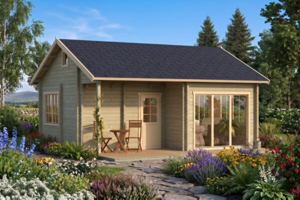 Ferienhaus „Alabama” 41m² | 70mm | 6x7m | G0090 Ferienhaus 41m² | 70mm | 6x7m (bemalt)