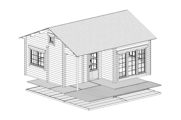 Ferienhaus „Alabama” 41m² | 70mm | 6x7m | G0090 Ferienhaus 41m² | 70mm | 6x7m
