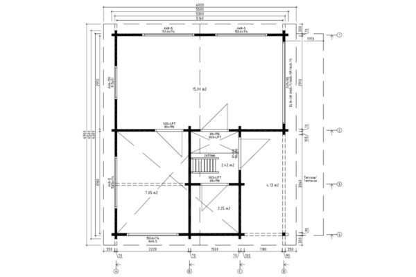 Ferienhaus „Alabama” 41m² | 70mm | 6x7m | G0090 Ferienhaus 41m² | 70mm | 6x7m