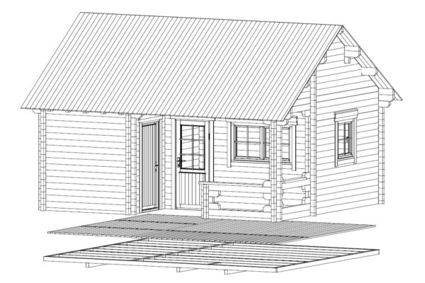 Saunahaus „Karina” 36m² | 70mm | 6x5m | G0092 Saunahaus 36m² | 70mm | 6x5m