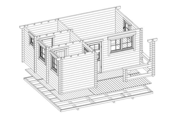 Saunahaus „Karina” 36m² | 70mm | 6x5m | G0092 Saunahaus 36m² | 70mm | 6x5m