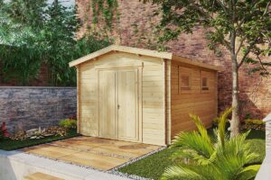 Kleiner Gartenschuppen mit Satteldach