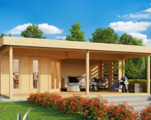 Gartenhaus mit Großer Terrasse Garden Paradise A 10m2 / 58mm /