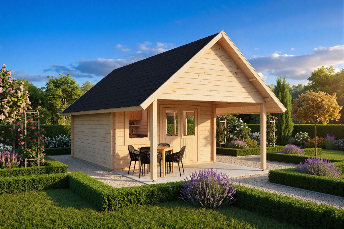 Gartenhaus “Mark” 16m² | 44mm | 4x4m | G0099 Gartenhaus 16m² | 44mm | 4x4m