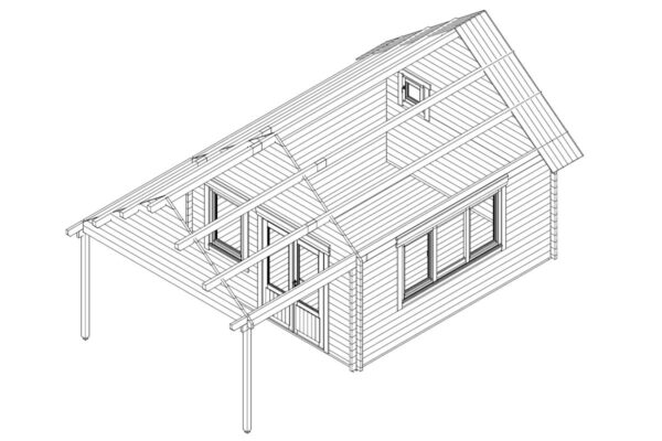 Gartenhaus “Mark” 16m² | 44mm | 4x4m | G0099 Gartenhaus 16m² | 44mm | 4x4m