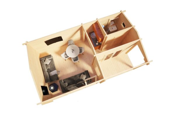 Gartenhaus 22m² | 70mm | 7x4m (Grundriss)