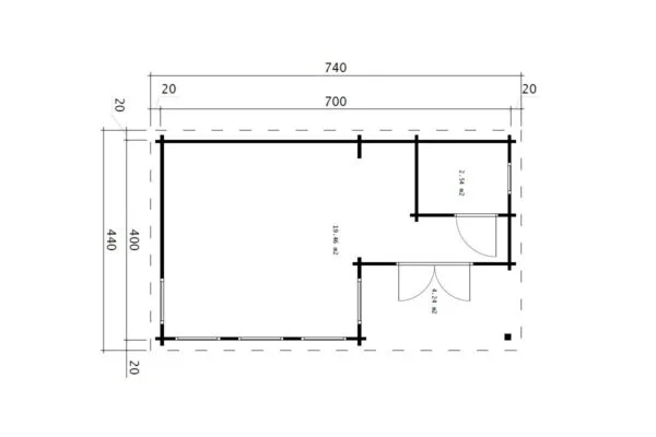 Gartenhaus 22m² | 70mm | 7x4m