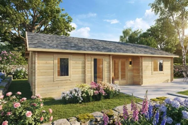 Blockhaus „Dune” 67m² | 70mm | 11x7m | G0226 Blockhaus 67m² | 70mm | 11x7m