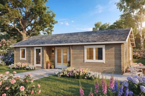 Blockhaus „Dune” 67m² | 70mm | 11x7m | G0226 Blockhaus 67m² | 70mm | 11x7m