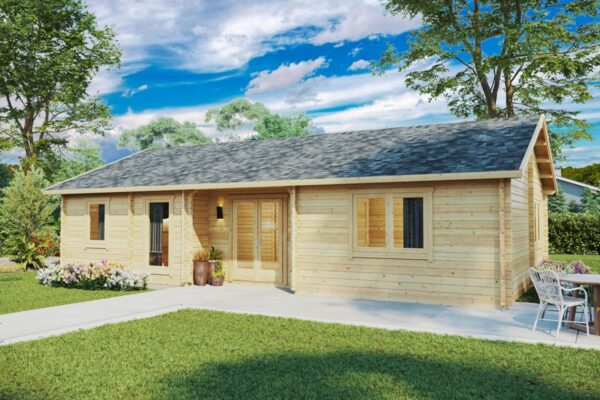 Blockhaus „Dune” 67m² | 70mm | 11x7m | G0226 Blockhaus 67m² | 70mm | 11x7m