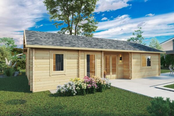 Blockhaus „Dune” 67m² | 70mm | 11x7m | G0226 Blockhaus 67m² | 70mm | 11x7m
