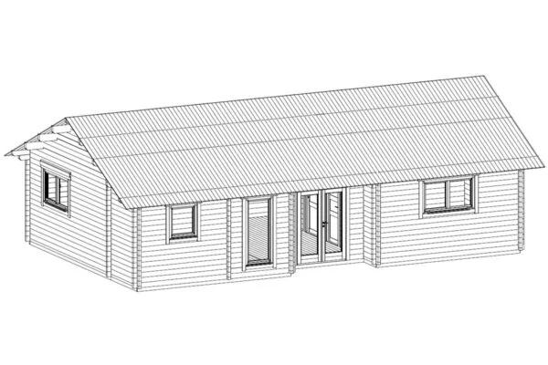 Blockhaus „Dune” 67m² | 70mm | 11x7m | G0226 Blockhaus „Dune” 67m² | 70mm | 11x7m | G0226