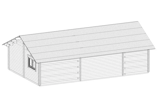 Large 2 bedroom log cabin “Dune” | 11 x 7 m | G0226 Blockhaus 67m² | 70mm | 11x7m