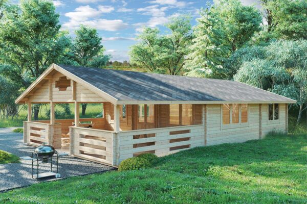 Two bedroom log cabin with veranda "Holiday F" | G0235
