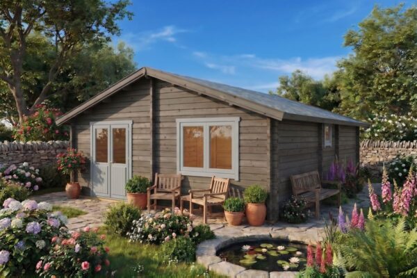 Blockhaus 42m² | 70mm | 7x6m (bemalt)