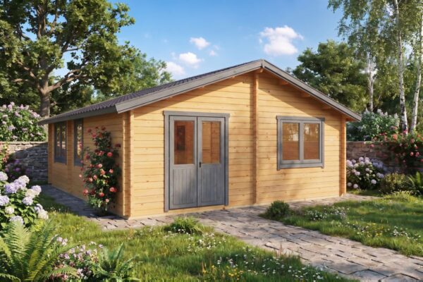 Blockhaus 42m² | 70mm | 7x6m (bemalt)