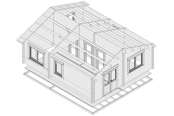 Blockhaus „Irland” 42m² | 70mm | 7x6m | G0209