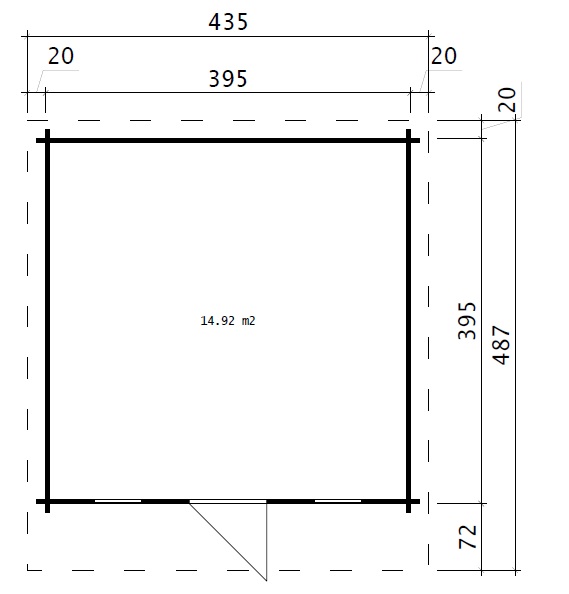 Summer house Aruba 15m² / 4,1 x 4,1 m / 44mm