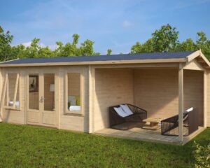 Summer house Eva D with veranda 12m² / 3,2 x 4,2 m / 44mm