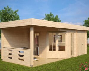 Summer house with shed Paula 12,5m² / 7,5 x 3,2 m / 40mm