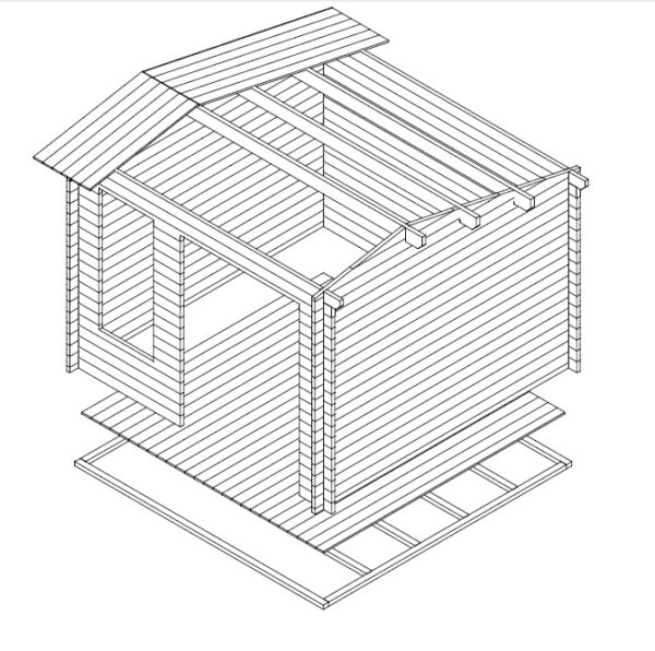 Summer house Nora D 8,5m² / 3,2 x 3,2 m / 40mm