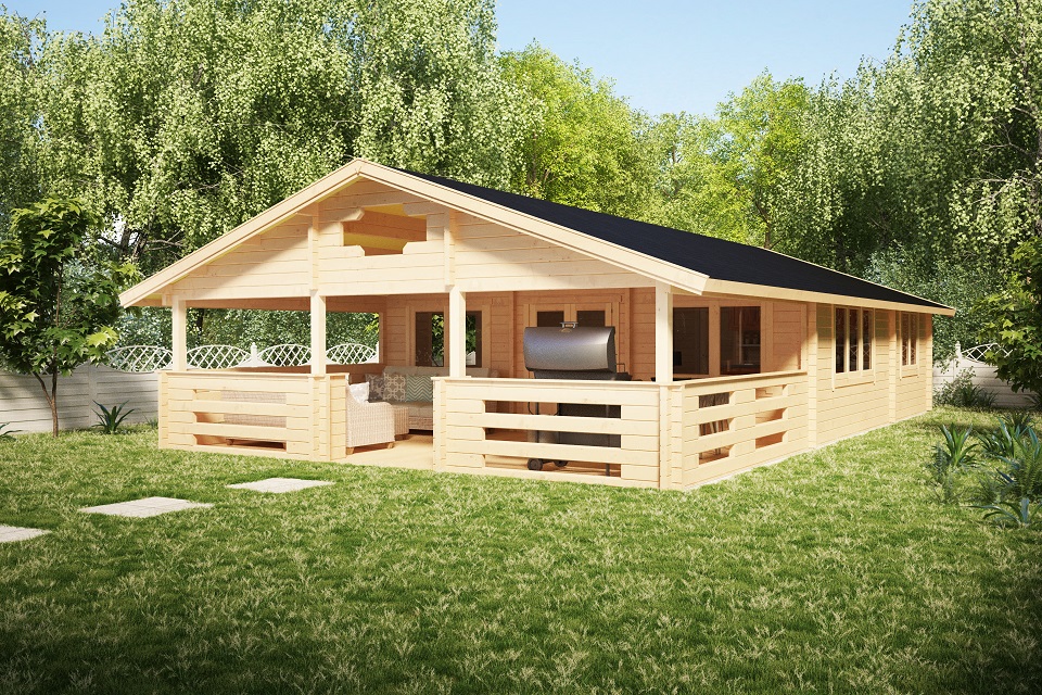 Residential Log Cabin Holiday F 50m2 / 7 x 12 m / 70mm