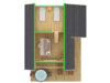 Log cabin Dallas 42,5m² / 7,3 x 7,2 m / 70mm