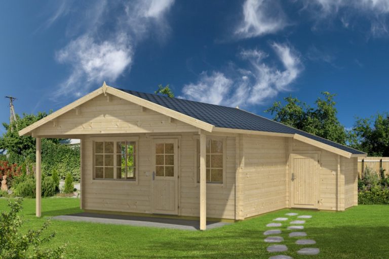 Holzhaus Jan 24,5m² / 6,5 x 5 m / 58mm - Hansa Gartenhaus