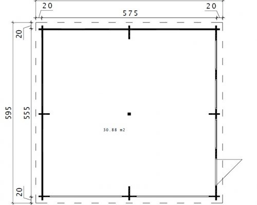 Double Garage F with Up and Over Doors / 5,7 x 5,5 m / 44mm
