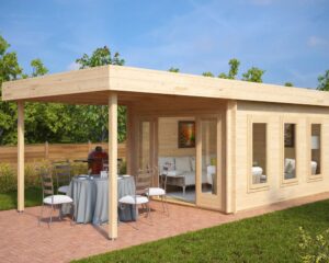 Summer House Jacob E with Canopy 12m² / 44mm / 4 x 3 m