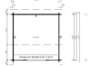 Summer house Nora E 8,5m² / 3,2 x 3,2 m / 44mm