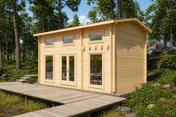 Blockhaus mit Schlafboden 31m² | 70mm | 7x5m