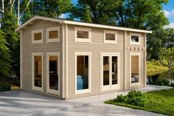 Blockhaus mit Schlafboden 31m² | 70mm | 7x5m