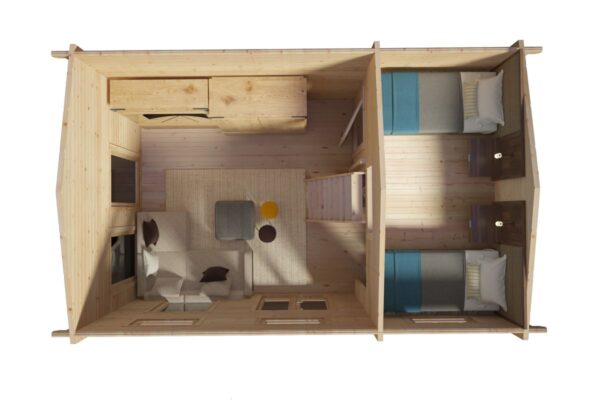 Blockhaus mit Schlafboden 31m² | 70mm | 7x5m